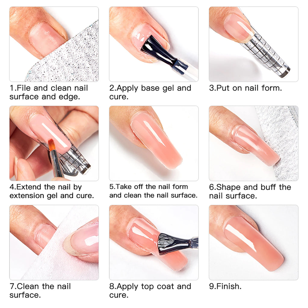 MEET ACROSS 8ML Gel Ongles Extension Rapide Vernis Nude Blanc Lait Vernis Gel UV Semi-Permanent pour Manucure et Outils