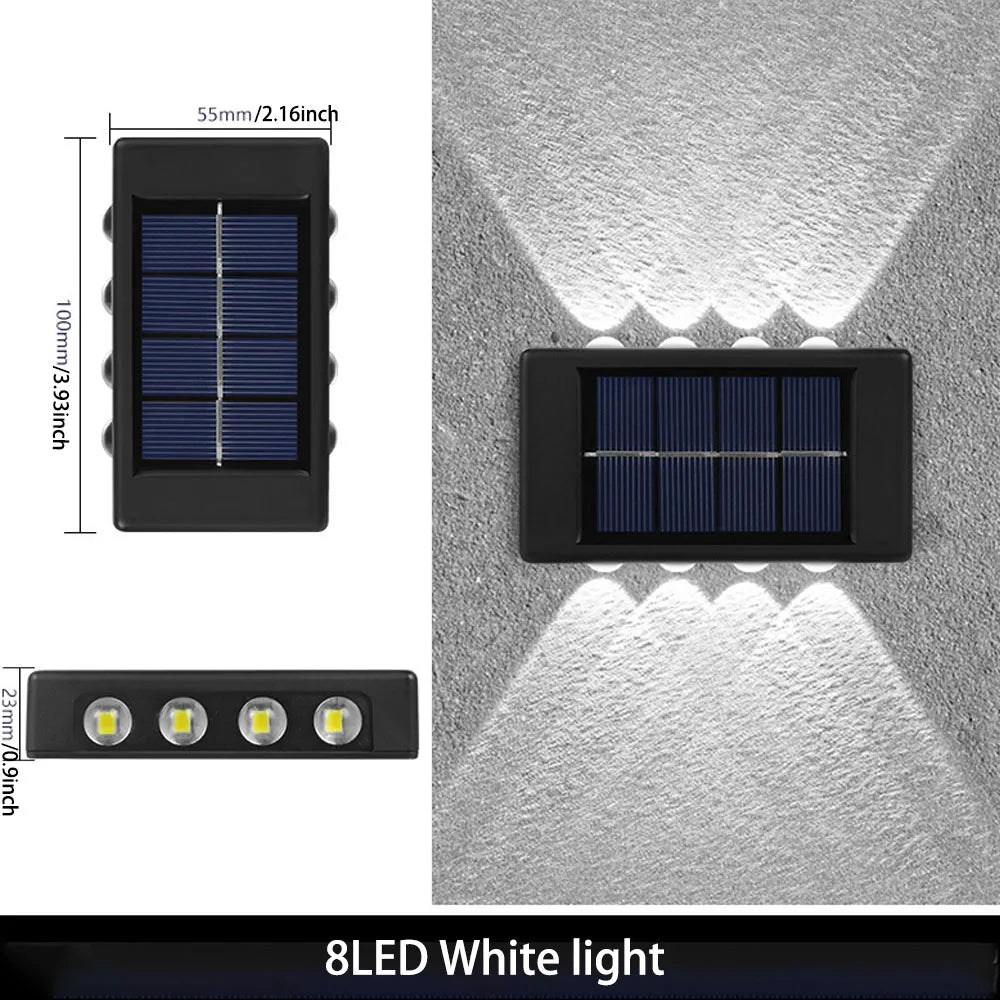 1pc 6-10 LEDs Solar Outdoor Wall Decorative Landscape Lighting Lights Fixtures Suitable For Courtyard Villa Fence Terrace Garden