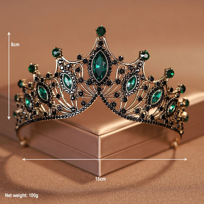 Couronne de mariée en cristal argenté, ornée de strass, idéale pour les mariages et les fêtes