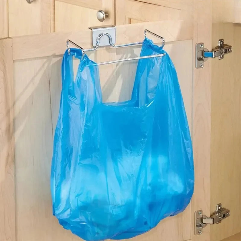 Porte-poubelle de cuisine en acier inoxydable avec support de suspension, support pour sacs poubelle, accessoires de cuisine