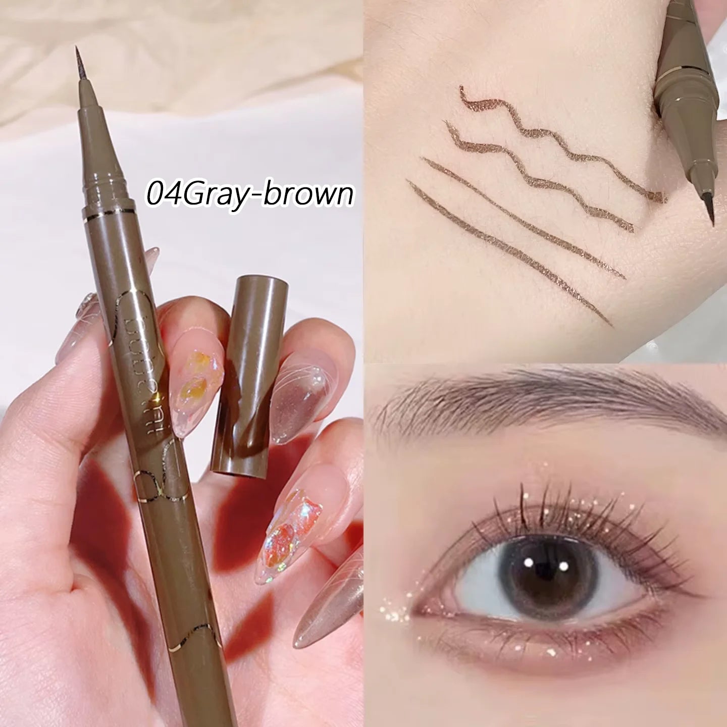 Stylo eyeliner gel fin – Texture lisse et waterproof, sans bavure, haute pigmentation, application facile, multicolore, maquillage des yeux longue tenue