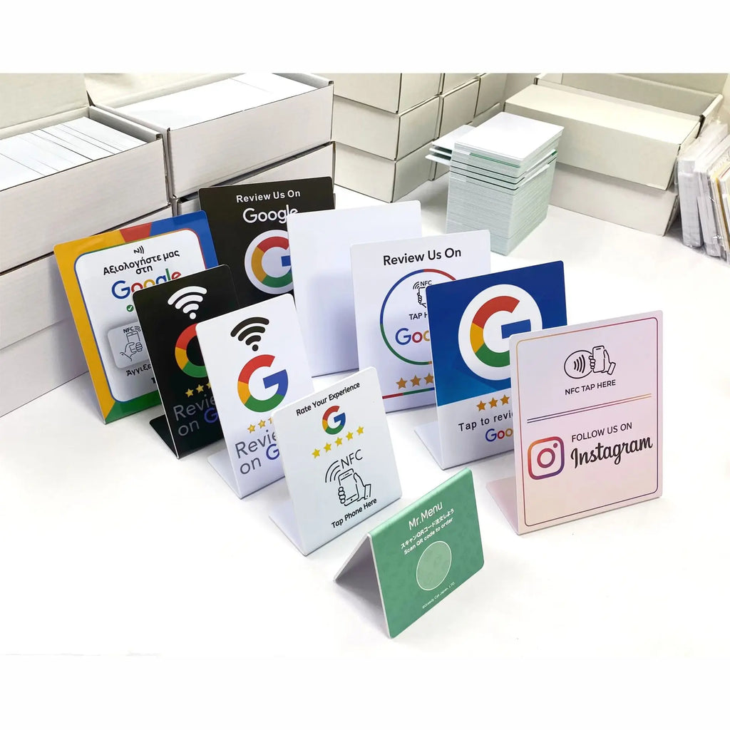 5YOA – Carte d'examen Google NFC, station 13.56Mhz, table programmable, NFC, affichage des avis Google, carte pliable, support de marque debout