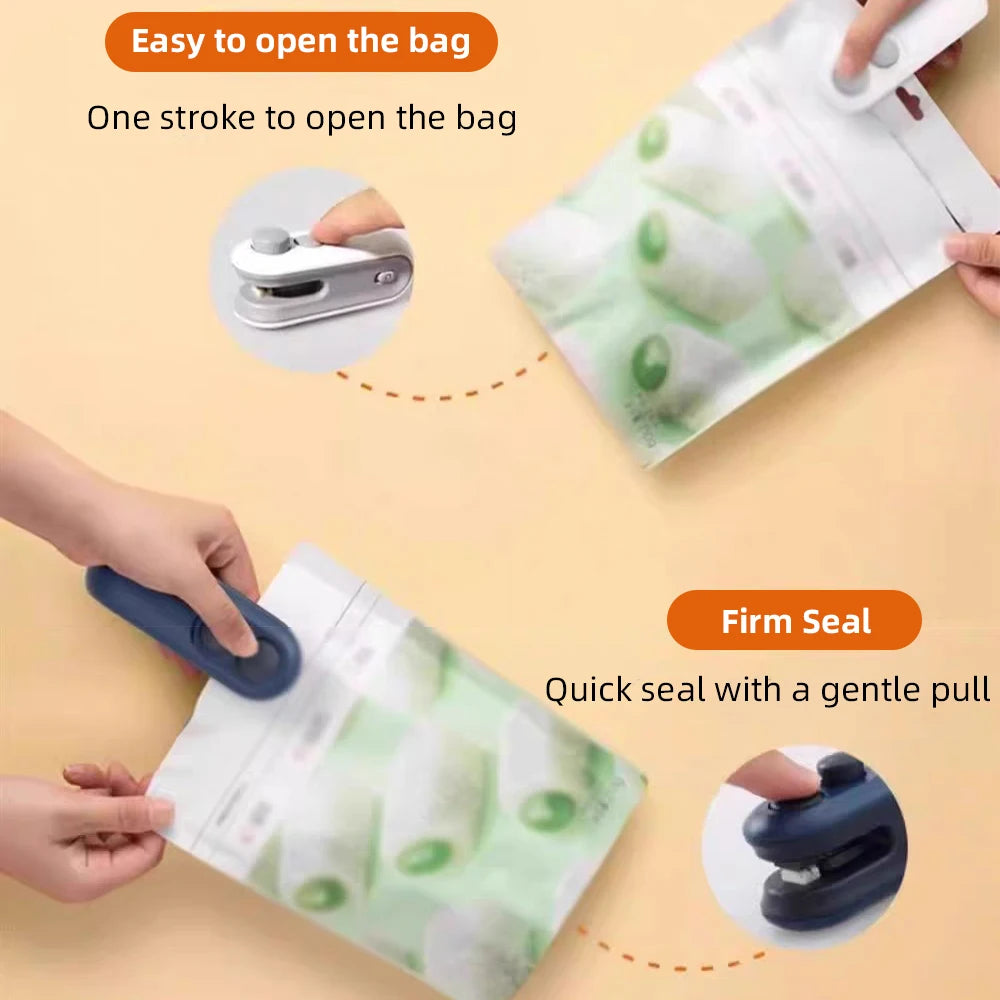 Mini Machine à sceller les sacs thermiques portables, scelleuse d'emballage alimentaire en plastique, scelleuse de sacs à clipser, scelleuse d'emballage alimentaire Portable