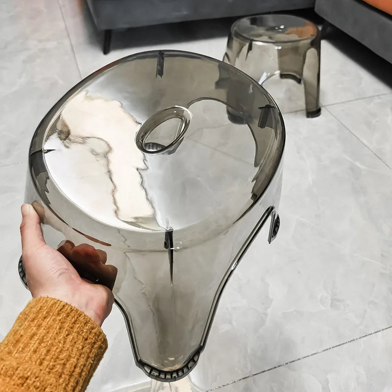 Tabouret de douche antidérapant en acrylique transparent, petit tabouret bas pour enfants, salon, salle de bain, mobilier moderne et épuré