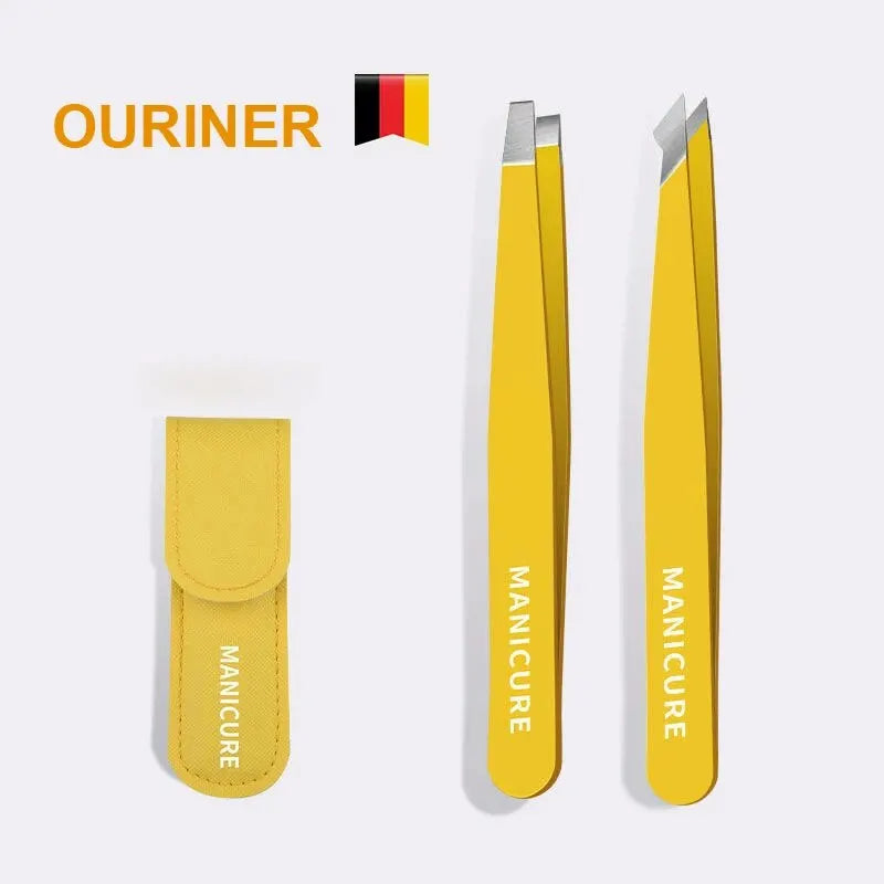 Pince à épiler à sourcils colorée, outil de beauté pour l'épilation des poils fins, pinces à sourcils biseautées en acier inoxydable, outils de maquillage pour l'épilation