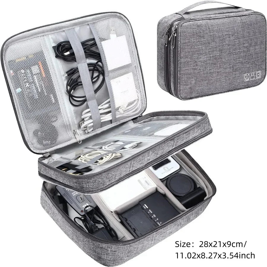 Sac de rangement de câbles étanche, organisateur d'accessoires électroniques numériques, étui de rangement de câbles de voyage Portable pour chargeur de câbles