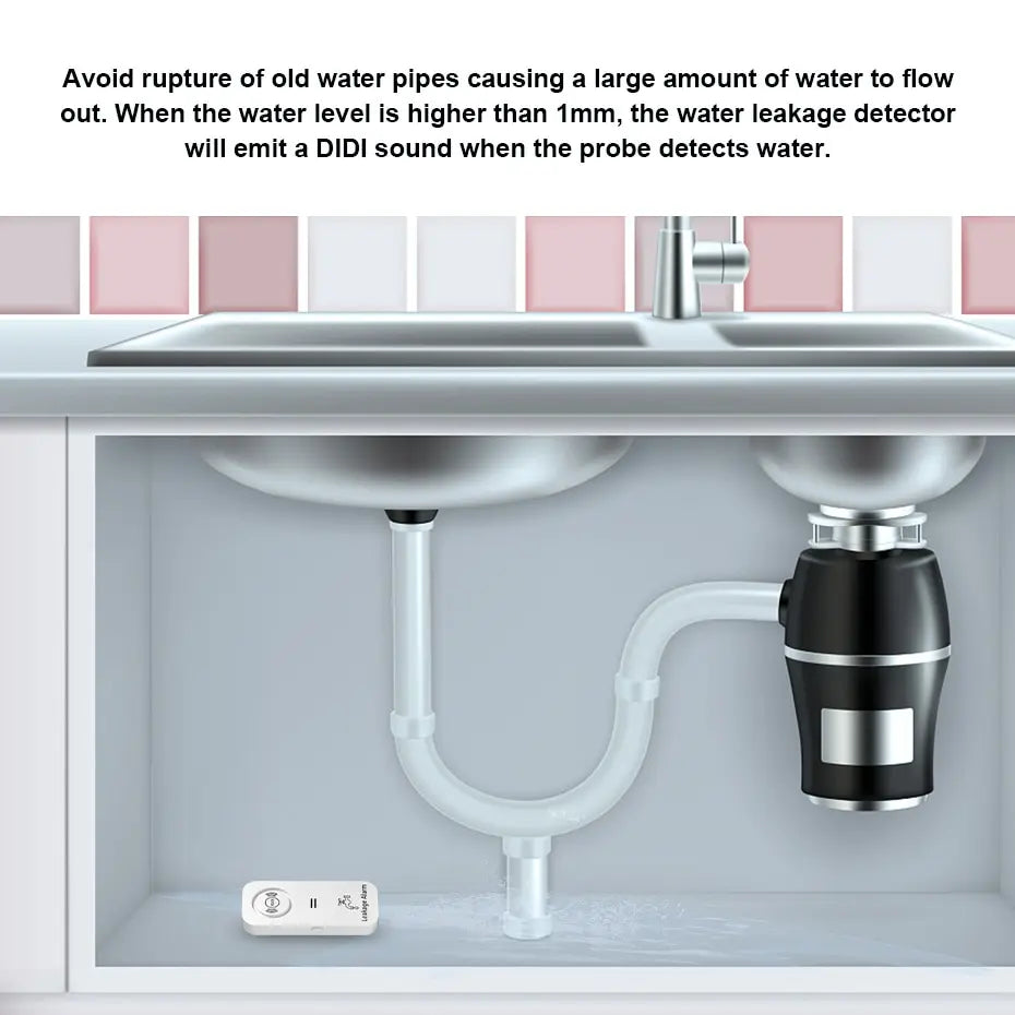 Capteur d'eau sans fil KERUI, alarme 90 dB, détecteur de fuites d'eau, surveillance des fuites et alarme d'écoulement pour cuisine, salle de bain et sous-sol
