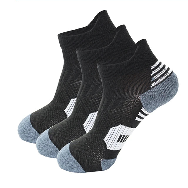 3 paires de chaussettes de sport de Fitness professionnelles, bas de serviette, chaussettes de course antidérapantes pour hommes et femmes, courtes à séchage rapide, pour entraînement de basket-ball