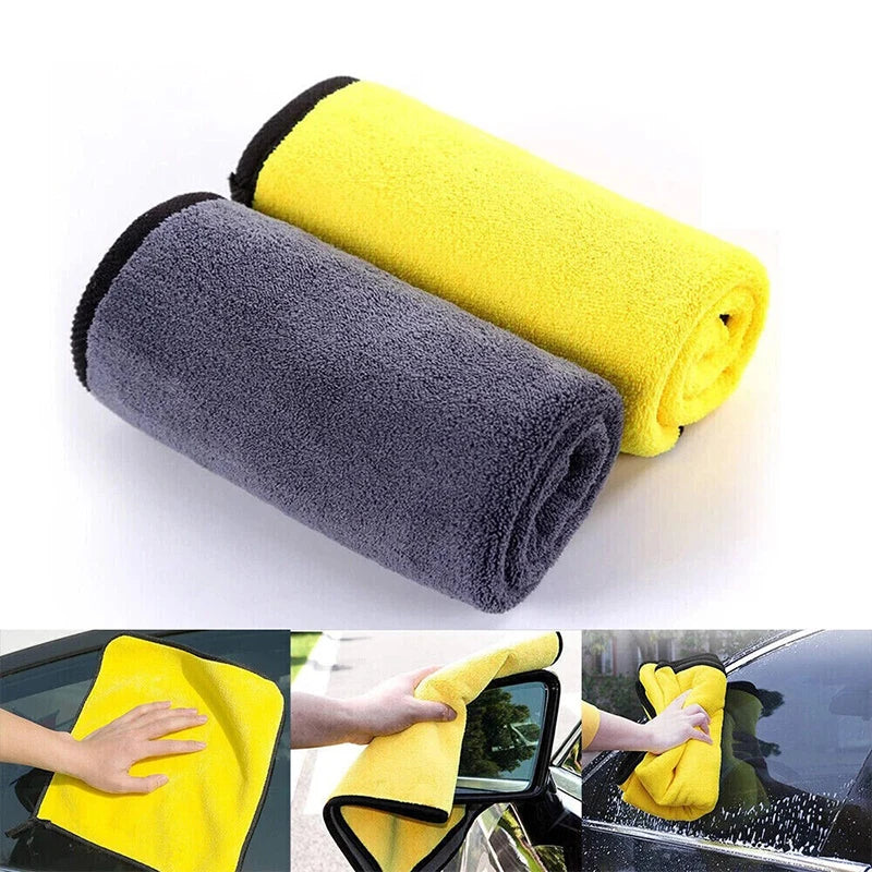 Serviette de lavage de voiture Ultra douce, chiffon d'entretien de voiture en microfibre, chiffon de séchage de nettoyage de voiture, chiffons de nettoyage à Double couche