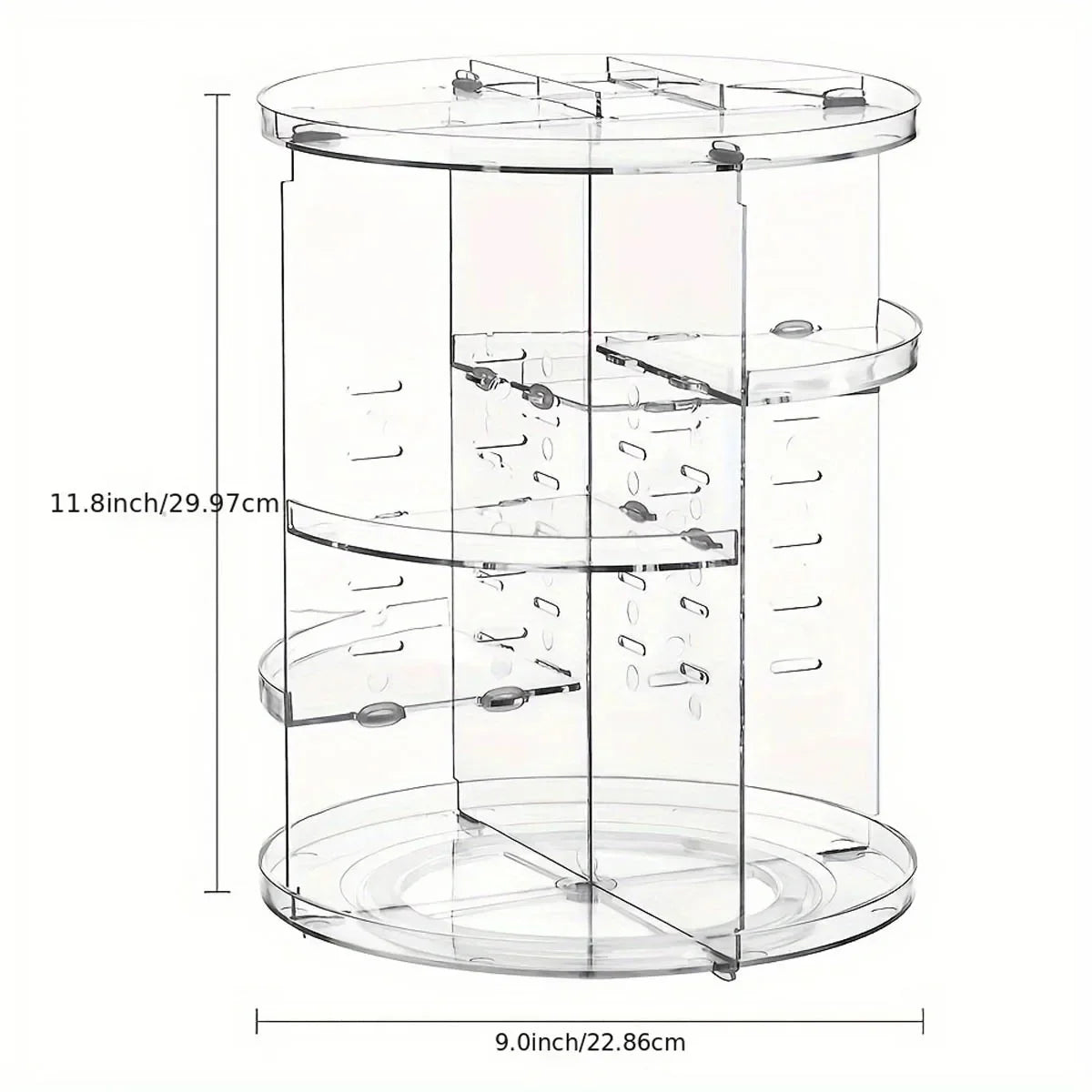 Clear Makeup Organizer with 360° Rotation - Spinning Countertop Holder Shelf, Bathroom/Cosmetics Storage Essential