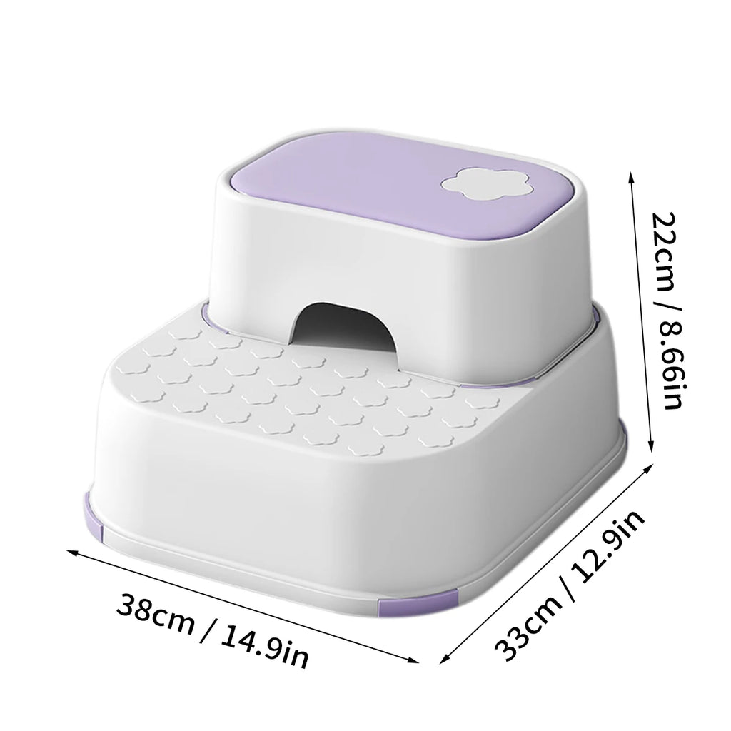 Marche pied de salle de bain antidérapant pour enfants WORTHBUY, idéal pour l'apprentissage de la sécurité et le lavage des mains dans le salon ou la salle de bain.