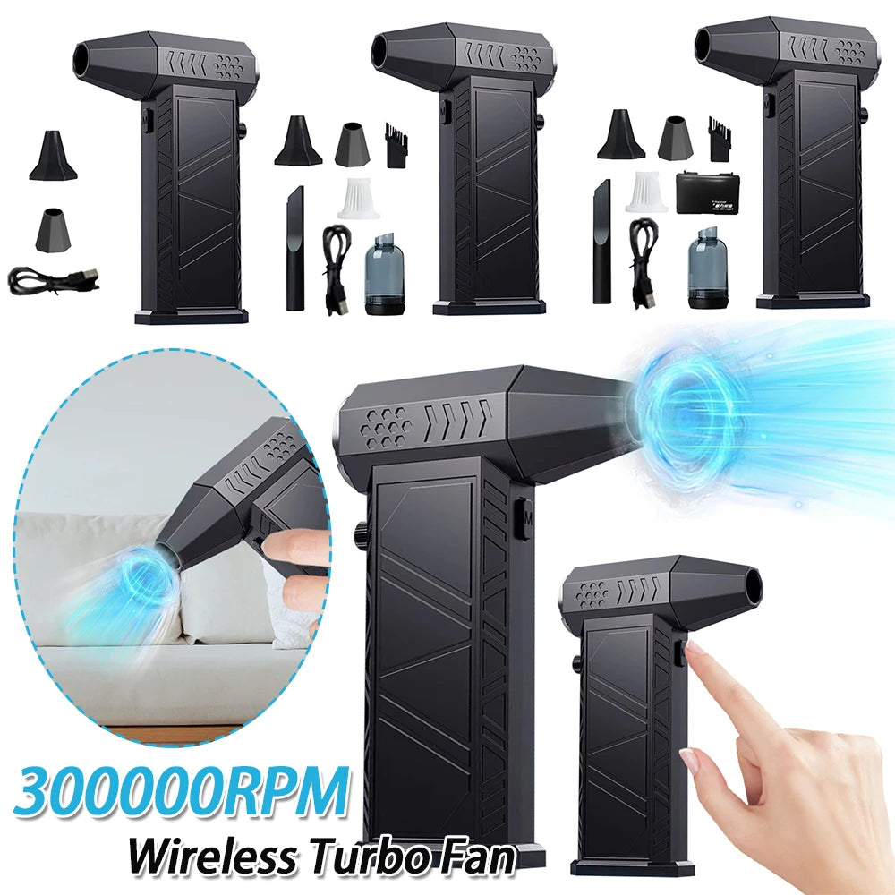 Plumeau d'air électrique 300000 tr/min, Rechargeable, puissant, multifonctionnel, Portable, Turbo Jet, forte puissance, pour maison et voiture