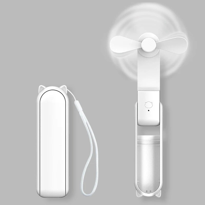 2026 New Model Noise Free Rechargeable Mini Fan for Silent Cooling Experience Lightweight Portable Mini Pocket Fan White Fan