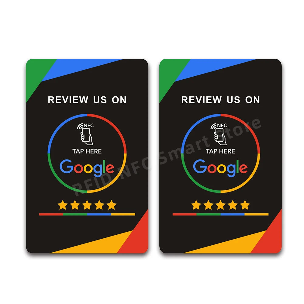 Cartes de critique Google NFC Android/iPhone Tap URL Écriture Cartes de critique sociale professionnelle Sticker arrière Carte NFC personnalisée