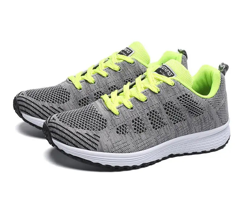 Chaussures décontractées pour femmes, mode, respirantes, plates, en maille, baskets, collection 2021, chaussures de gym vulcanisées blanches