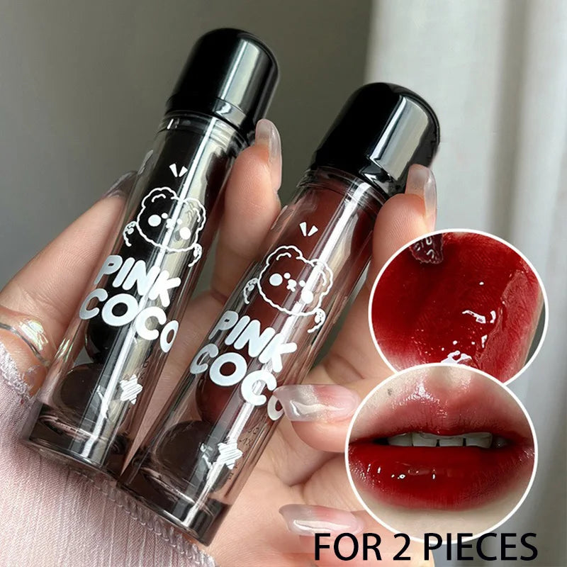 Gloss à lèvres effet miroir Ours Adorable - Rouge à lèvres liquide longue tenue, hydratant et sans transfert, à la texture aqueuse - Brillance luxueuse