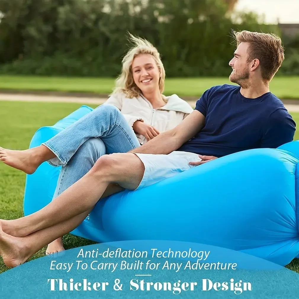 Canapé gonflable paresseux d'extérieur portable, canapé gonflable pliable pour le camping, mobilier d'extérieur, chaise longue gonflable