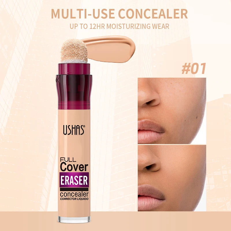New Sponge Head Concealer for Dark Circles Freckles Acne Pigmentation and Blemishes Long Lasting Moisturizing Liquid Foundation