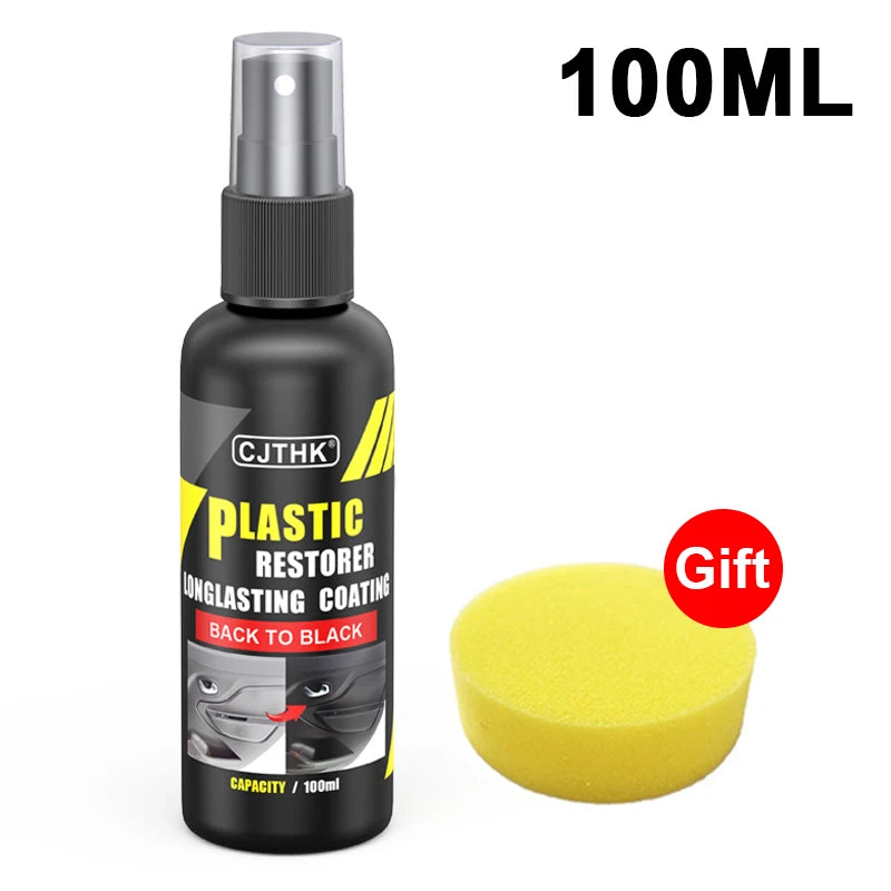 Rénovateur de plastique automobile, effet brillant noir, revêtement longue durée, produits de nettoyage et de polissage pour cuir