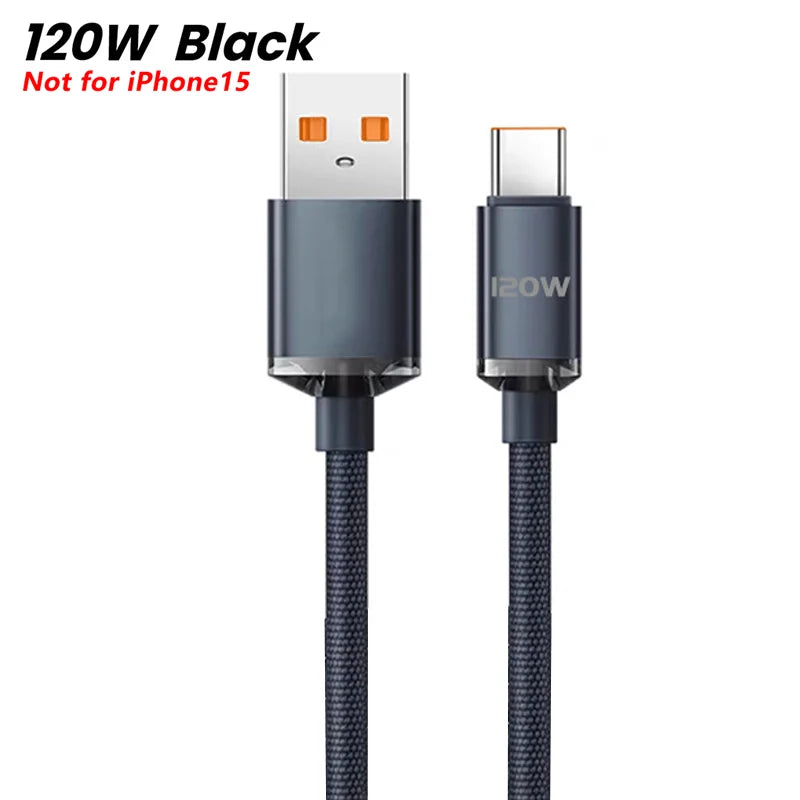 Câble USB C NNBILI 120W Super PD chargeur rapide câble C à C pour iPhone 15 16 Samsung Xiaomi Huawei cordon de données de charge rapide