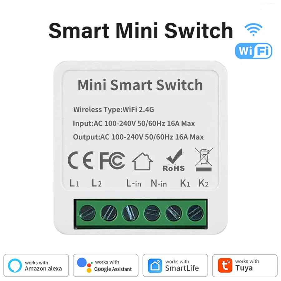 Commutateur intelligent WiFi/Zigbee, Module de relais 16A 20A, prise en charge intelligente, minuterie de relais bidirectionnel avec Google Home Alexa Alice Smart Life
