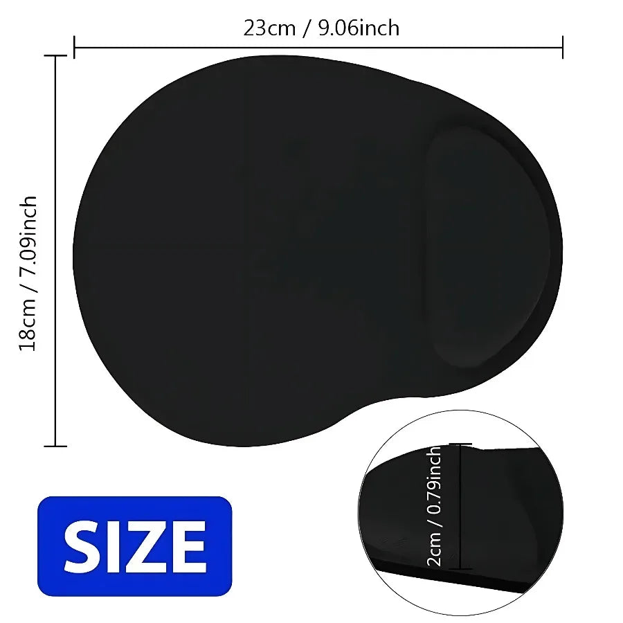 Tapis de souris ergonomique avec repose-poignet, support confortable pour le poignet, antidérapant et doux, pour PC et ordinateur portable.