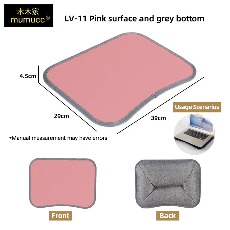Bureau multifonctionnel pour ordinateur portable MUMUCC avec coussin et garni de particules de mousse, petite table d'appoint, grand tapis de souris rigide