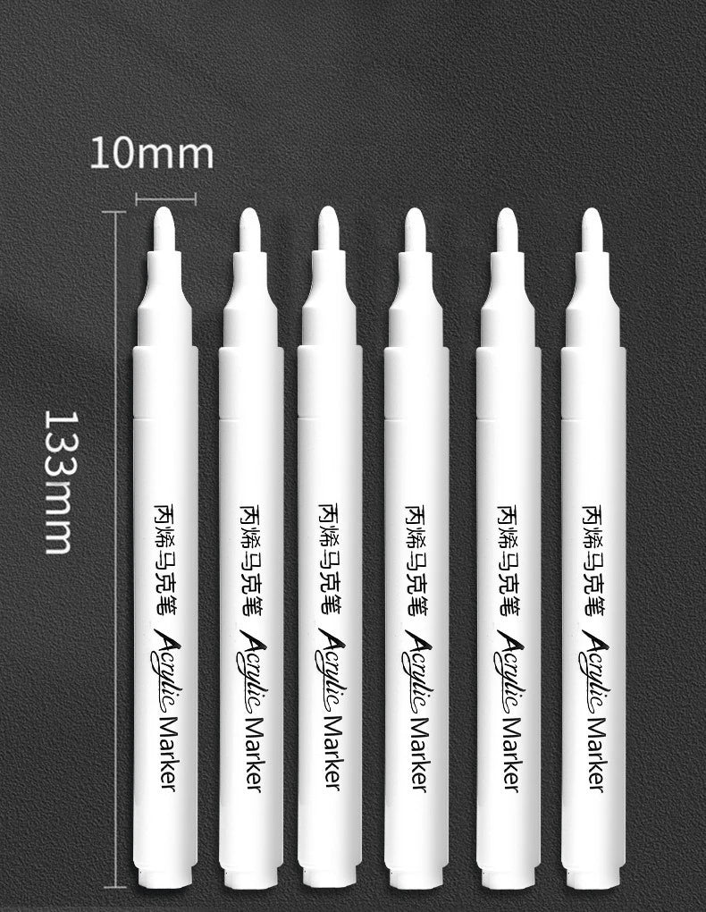 1/3/5 marqueurs acryliques blancs spécialement conçus pour les étudiants, pour le dessin, la mise en valeur et la peinture à l'huile à séchage rapide