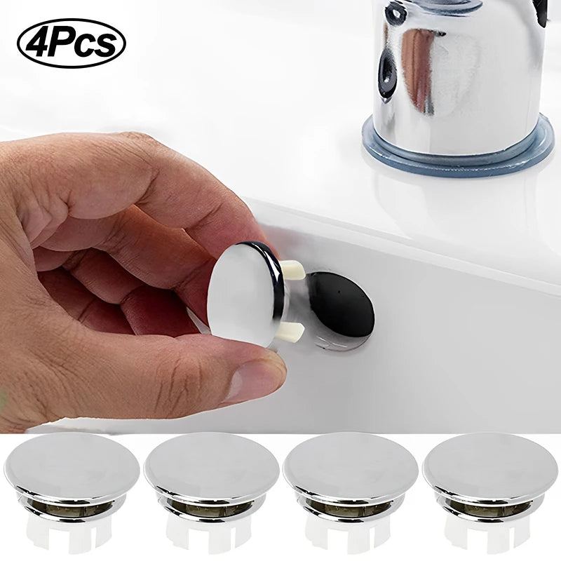 Couvercle de trop-plein de trou d'évier en plastique, pour cuisine, salle de bains, garniture de lavabo, bouchon de vidange de bain, lavabo rond, anneau de débordement, 4 pièces