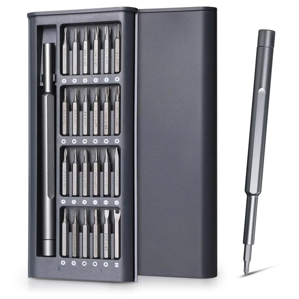 Jeu de tournevis de précision 25 en 1 Phillips, Torx, hexagonaux, plats et magnétiques pour iPhone, PC, montre, appareil photo et lunettes