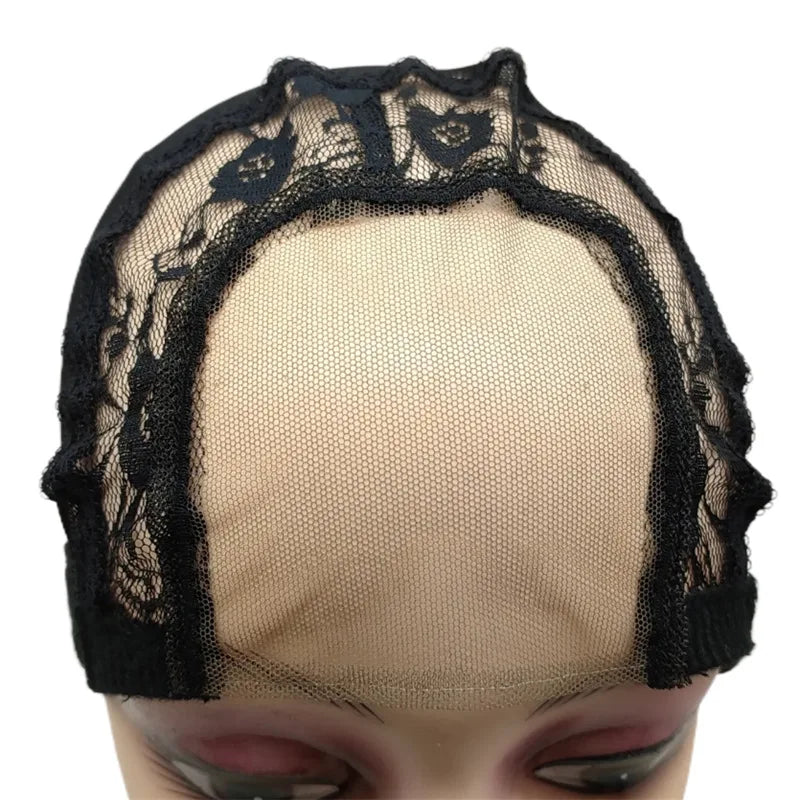 Bonnet de perruque en dentelle U-Part HD noir, 4x4 pouces, avec sangle réglable, pour bricolage, fabrication de perruque, bonnet de tissage de filet à cheveux, 1 pièce