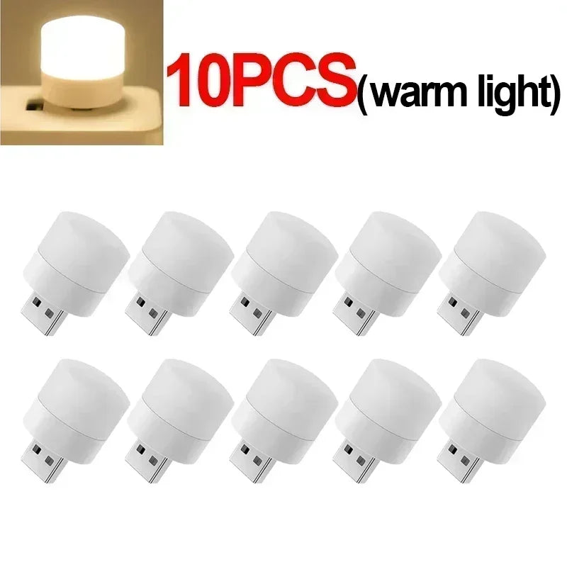 Mini USB lumière lampe à LED lumières Table chambre prise livre de nuit lecture articles de décoration blanc chaud protection des yeux en gros chambre