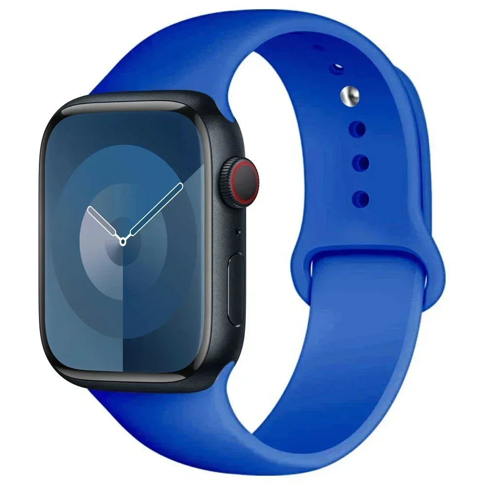 Bracelet en Silicone pour Apple Watch, 44mm 45mm 40mm 41mm 42-46mm, bracelet de sport iwatch série 8 7 6 5 4 9 10 11 SE-Ultra 2/3 49mm