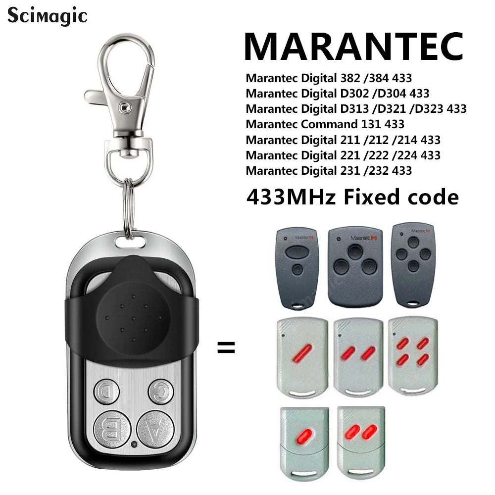 Marantec Digital 302 304 313 confort 220 250 252 433.92MHz télécommande de porte de Garage 433MHz émetteur de Code fixe