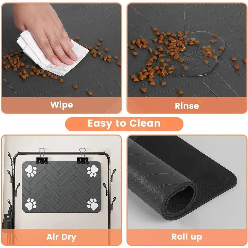 Absorbent Pet Mat S/M/L, Waterproof Non-Slip for Dog and Cat Bowls