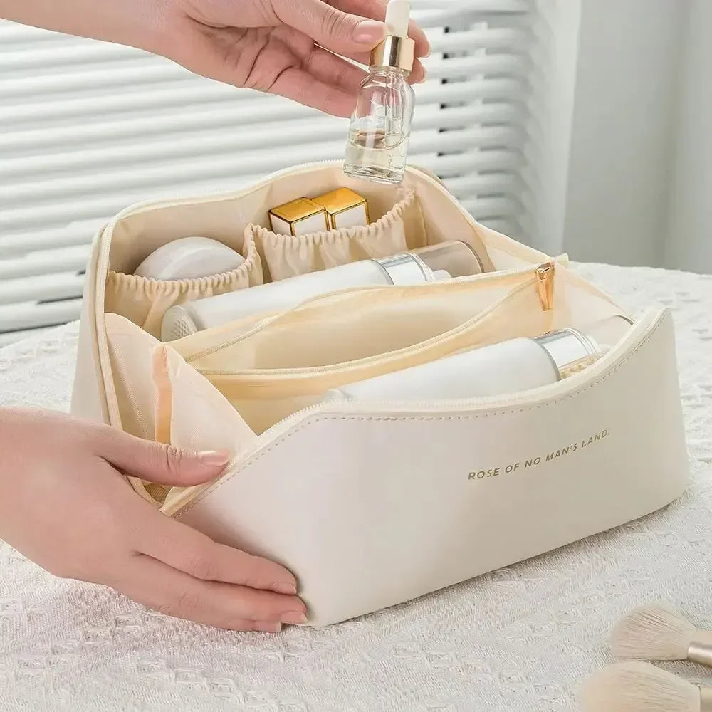 Organisateur de maquillage, trousse de toilette féminine, trousse de maquillage, pochette de rangement, boîte de luxe pour dame, sac à cosmétiques, sac de rangement pour voyage à fermeture éclair