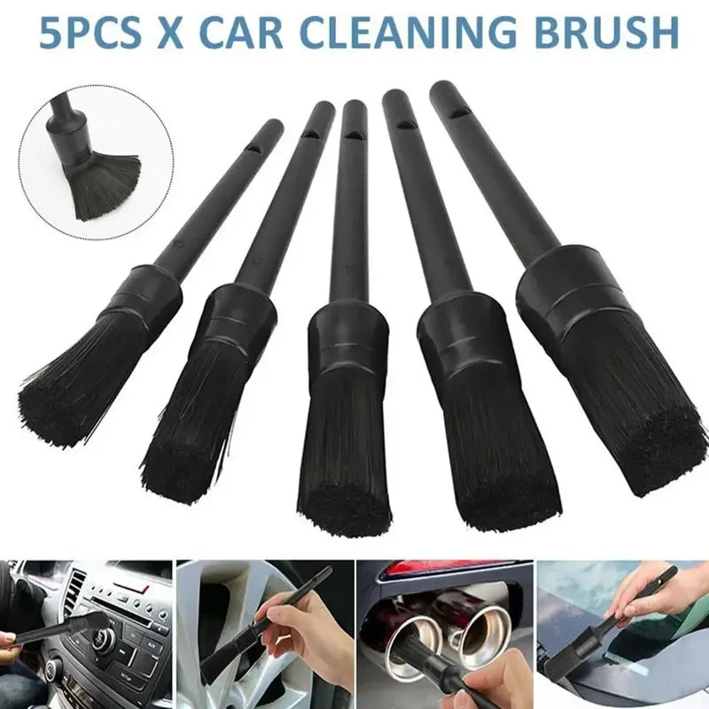 Brosses de nettoyage de détails de voiture 1/5x, brosse de détail douce, nettoyeur de roues, brosse de dépoussiérage automatique, accessoires intérieurs et extérieurs de voiture