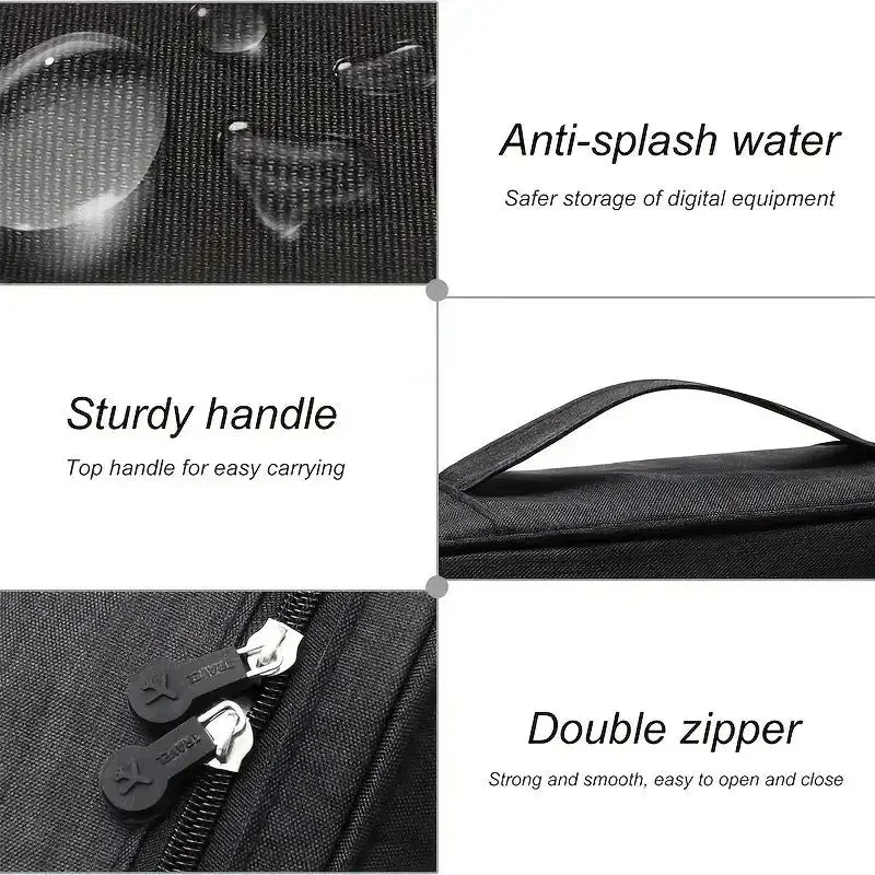 Portable Tech Organizer Case for Electronic Accessories Cables Earphones Storag