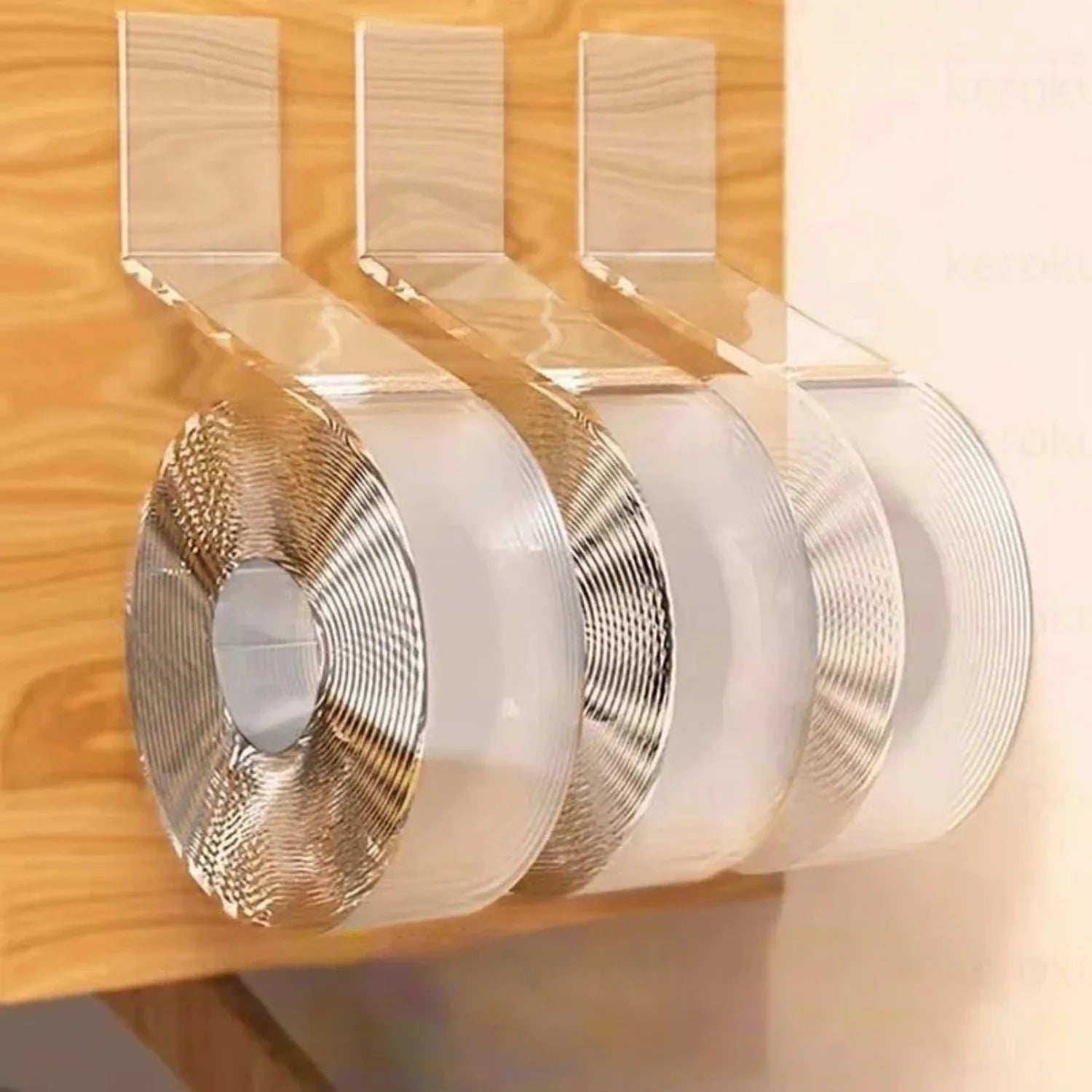 Ruban adhésif Double face Transparent en acrylique, 1/3/5M, adhésif étanche réutilisable, sans tracs, Gadget Doble Cara Nano