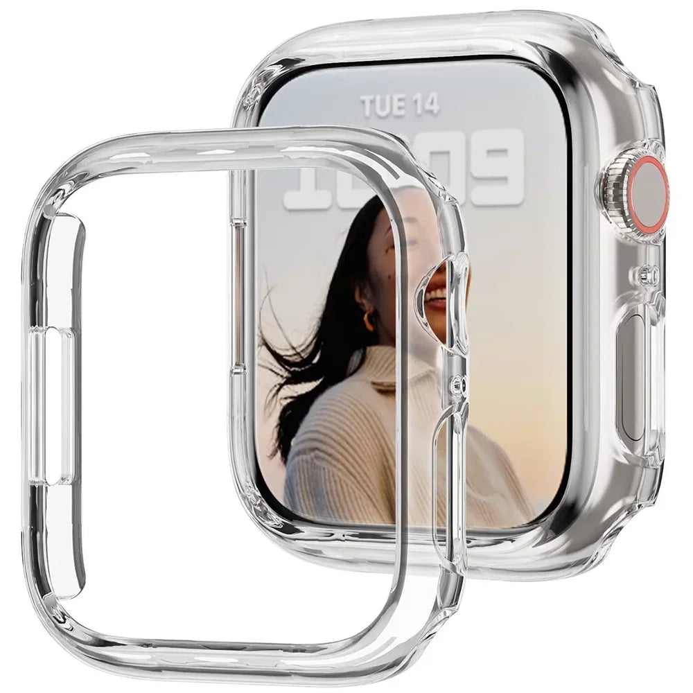 Couvercle pour boîtier de montre Apple Watch, 45mm 41mm 44mm 40mm 42mm 38mm 46 49mm, accessoires de protection PC, pare-chocs iWatch série 8 7 SE 6 5 4 3 9