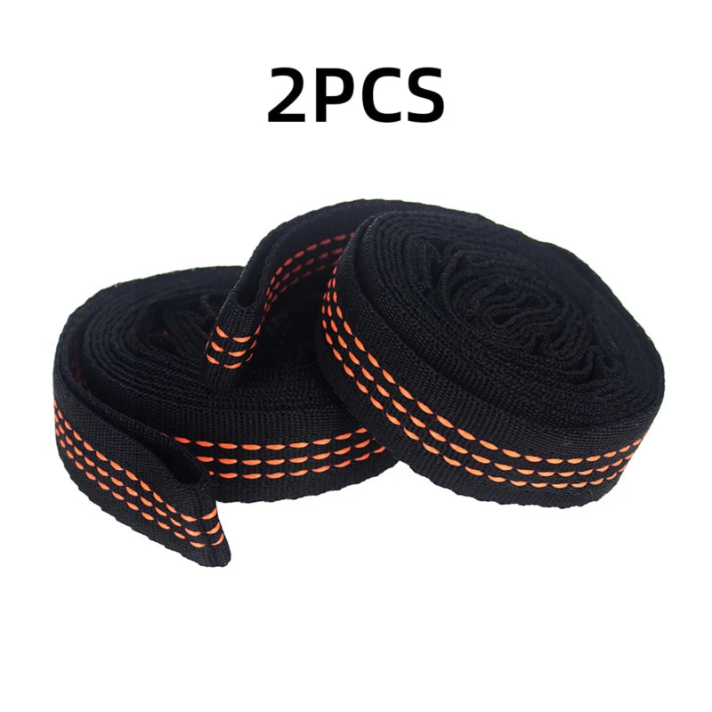 2 sangles de hamac haute capacité de charge 600 lbs de résistance à la rupture, corde de hamac en polyester à 5 anneaux