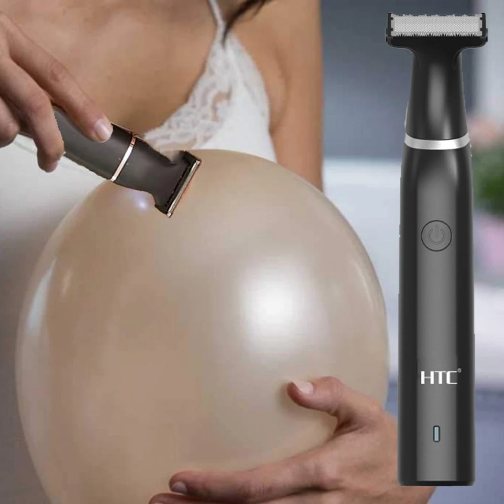 HTC Tondeuse électrique pour hommes à l'aine, tondeuse à poils pubiens, tondeuse de toilettage pour hommes, épilateur de bikini, rasoir rechargeable