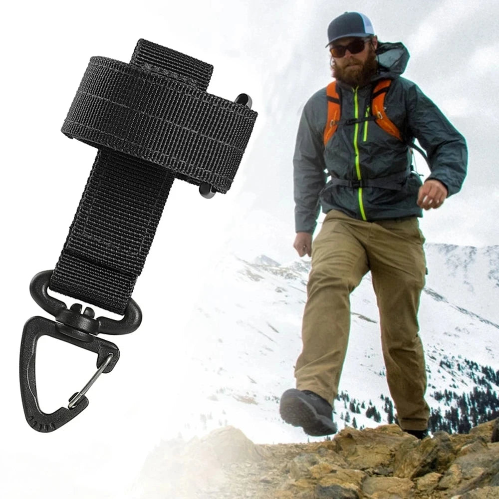 Gants en nylon multi-usages, gants de travail à crochet, clip de sécurité, corde d'escalade tactique d'extérieur, corde de camping suspendue, camping en plein air