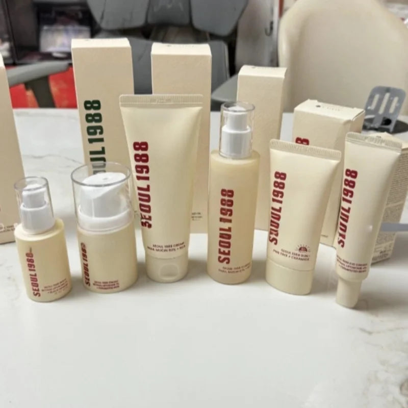Ensemble de soins coréens pour la peau, séoul 1988, soin du Contour des yeux à la mucine d'escargot, estompe les cernes au rétinol, sérum hydratant liftant raffermissant, crème pour les yeux