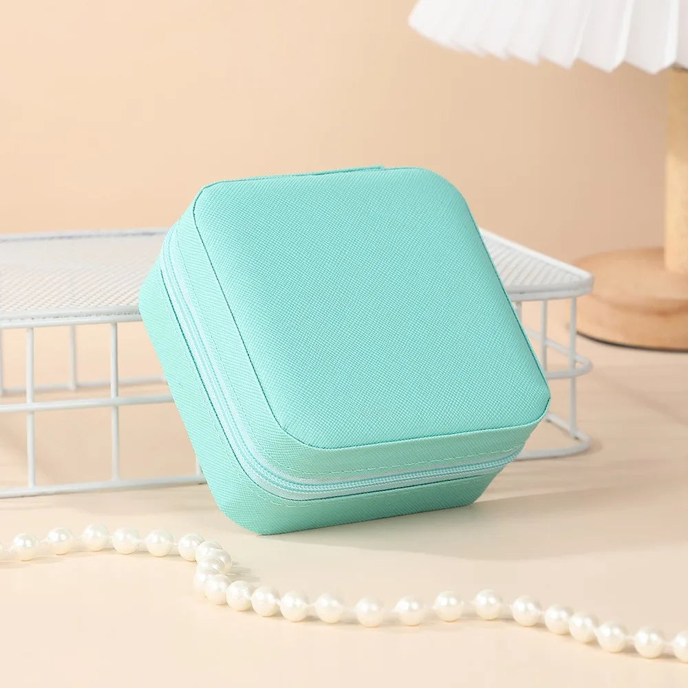 Portable Jewelry Storage Box Home Travel Earrings Necklace Ring Jewelry Box Mini Layered Jewelry Display Case