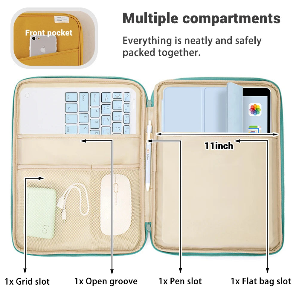 Étui de protection antichoc pour tablette 9-11 pouces compatible avec iPad Air 4/5, iPad Pro 11, iPad Mini 5/6, Xiaomi 5, Samsung, Huawei et Lenovo