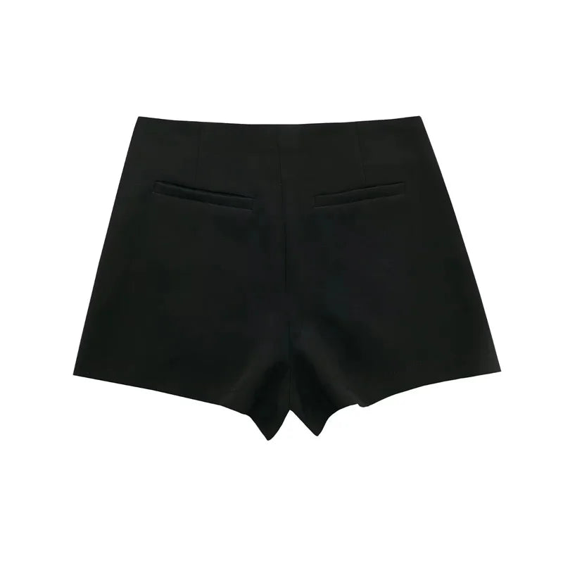 MUJER 2025 noir Mini jupe Shorts femme mode asymétrique Skort pour femmes taille haute jupes courtes femme été Shorts décontractées