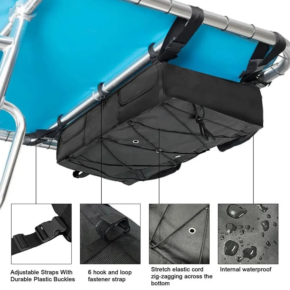 Sacs de stockage pour bateaux de kits d'évacuation en cas d'inondation, gilets de sauvetage, sac de rangement T-top avec corde élastique, sac de rangement étanche en tissu Oxford 600D grande capacité