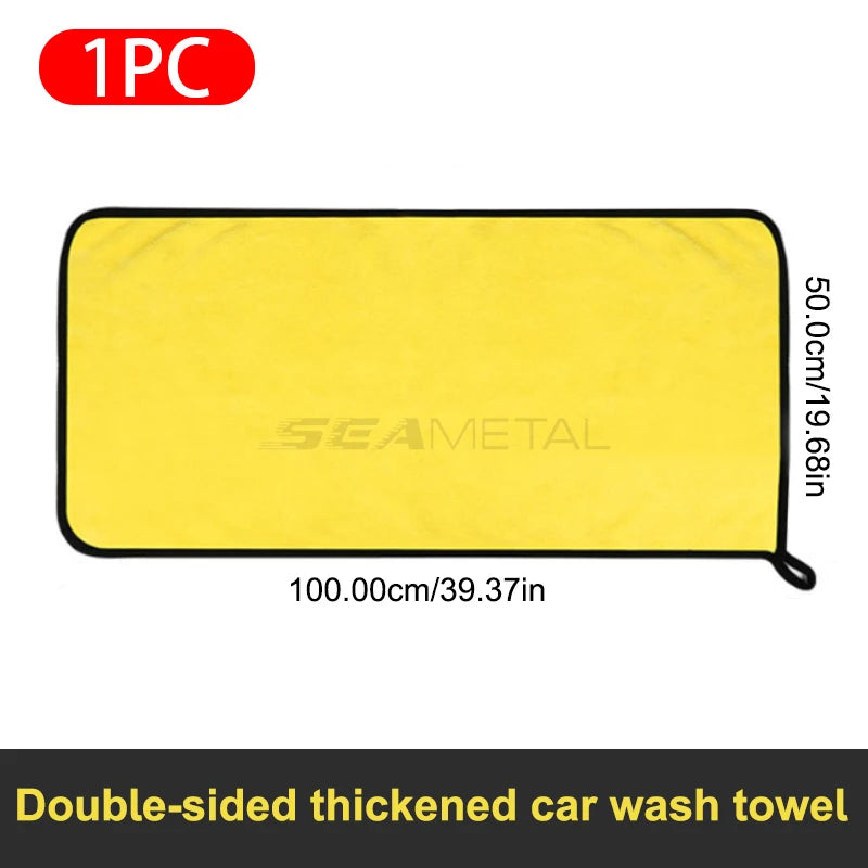Serviette de lavage de voiture Ultra douce, chiffon d'entretien de voiture en microfibre, chiffon de séchage de nettoyage de voiture, chiffons de nettoyage à Double couche
