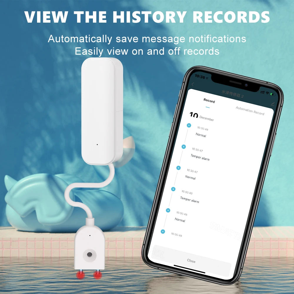 Capteur de niveau d'eau WiFi/Zigbee, alarme de fuite Tuya, détecteur de fuite et d'inondation, application Smart Life, alerte d'eau, alarme de débordement, système de sécurité